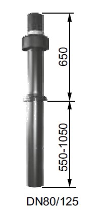 Bild von Senkrechte Dachdurchführung DN80/125 - L=1200-1700mm