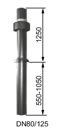 Bild von Senkrechte Dachdurchführung DN80/125 - L=1800-2300mm