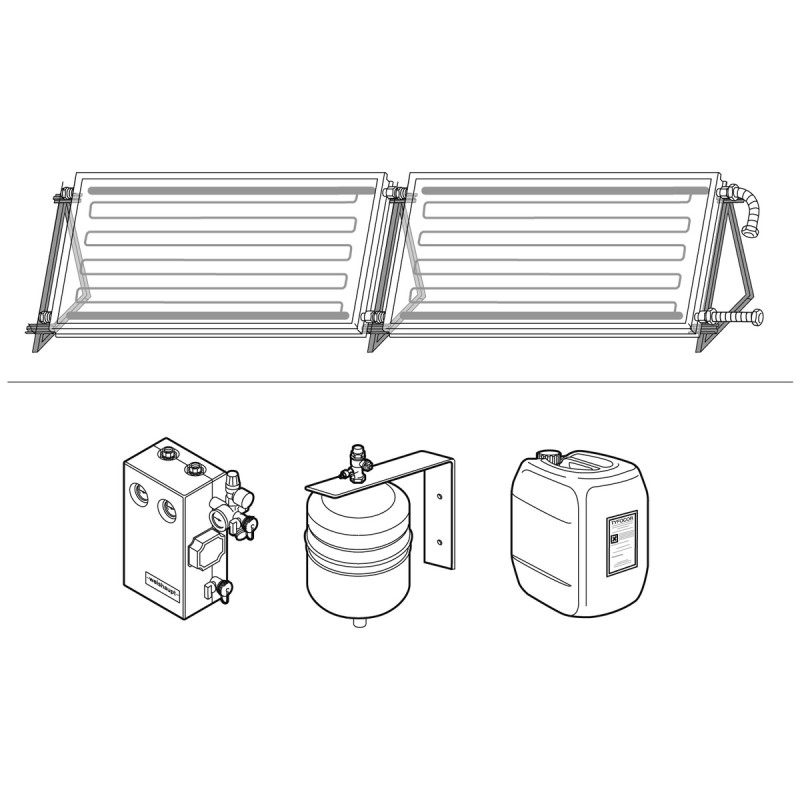 Bild von Paket Flachdach horizontal 2x1 FH 45° F2