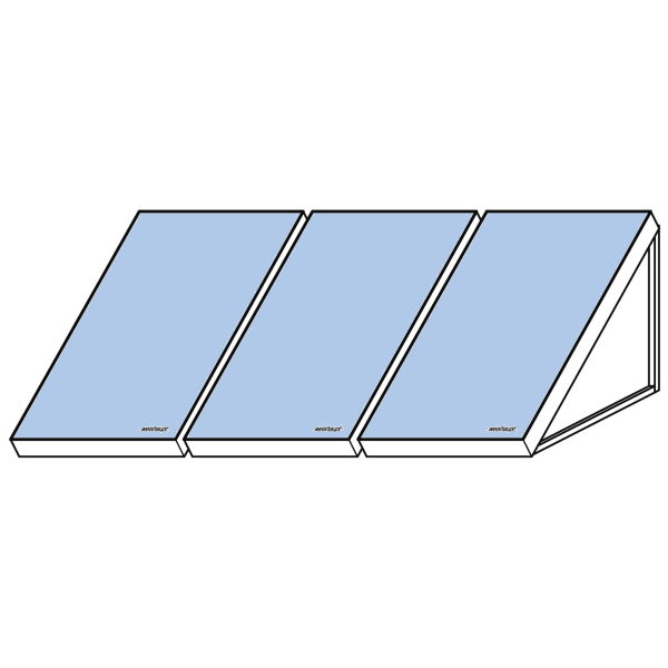 Bild von Kollektorfeld WTS-F2 K6 3er-Feld Flachdach vertikal 45°