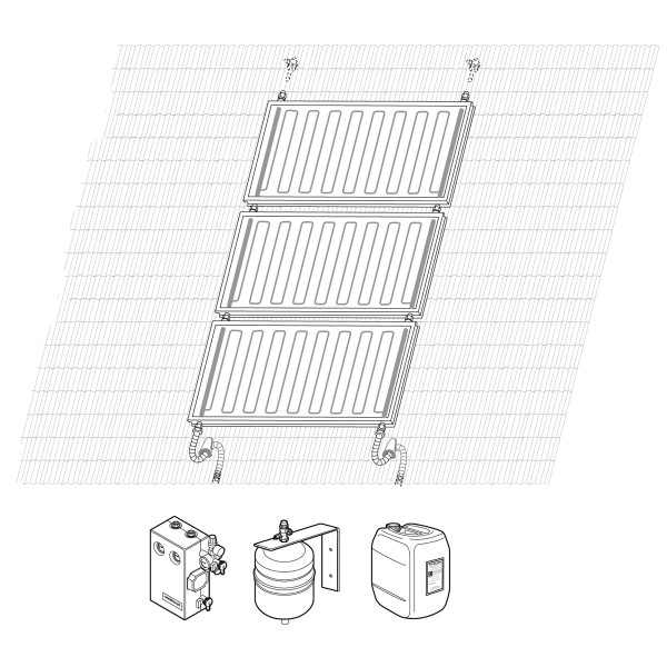 Bild von Paket Aufdach mehrreihig 1x3 AHM F2