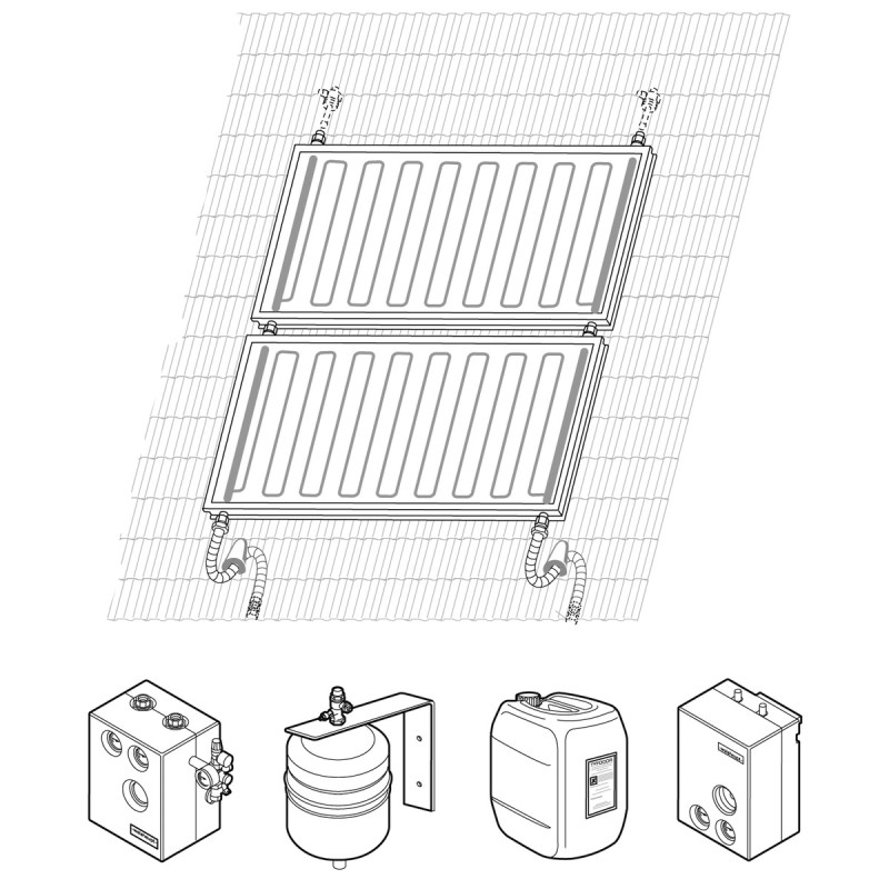 Bild von Paket Aufdach mehrreihig 1x2 AHM F2 für Kombispeicher WKS