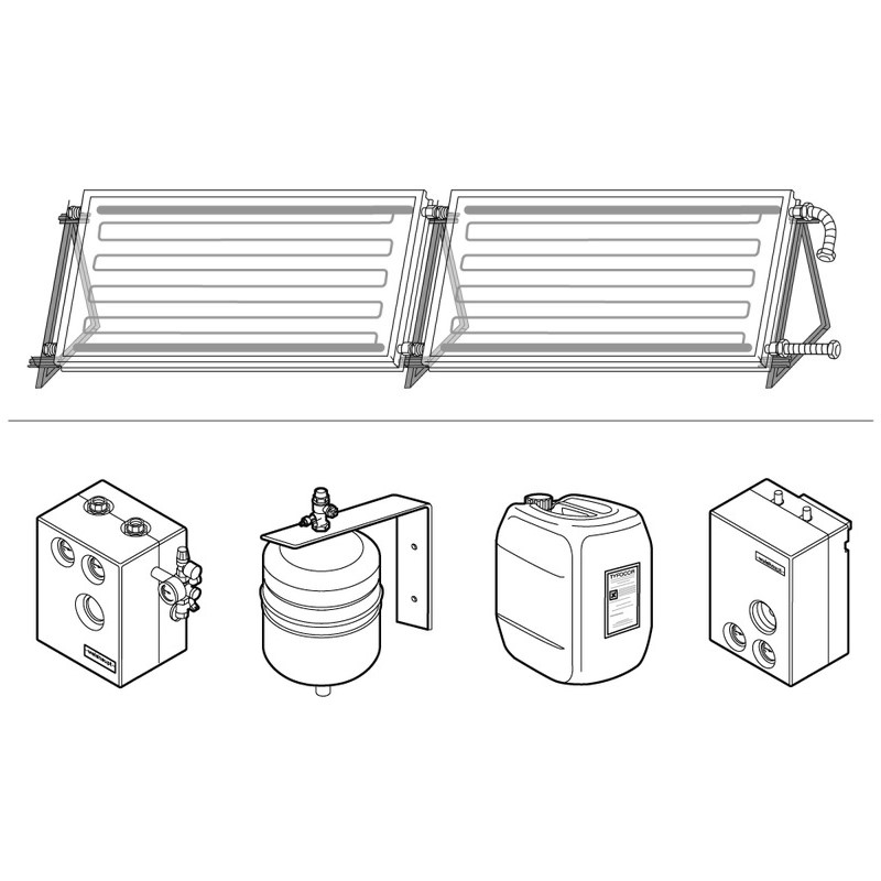 Bild von Paket Flachdach horizontal 2x1 FH 45° F2 für Kombispeicher WKS