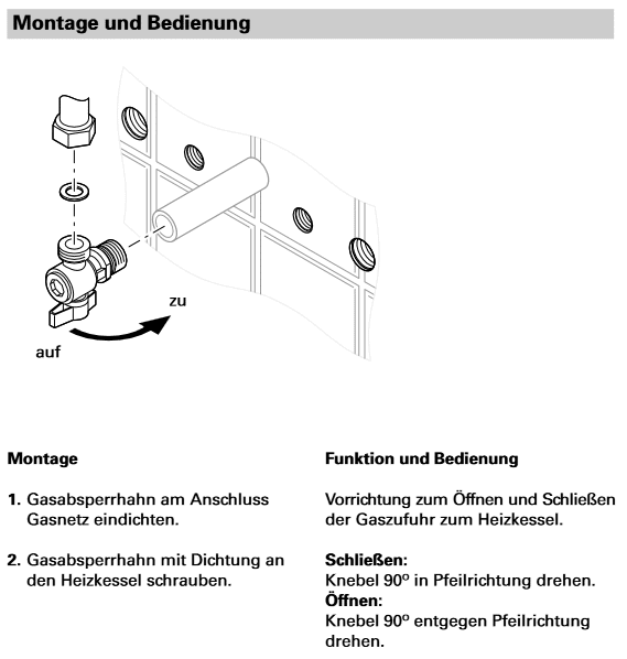 Bild von Gas-Eckhahn ohne TAE WB1A