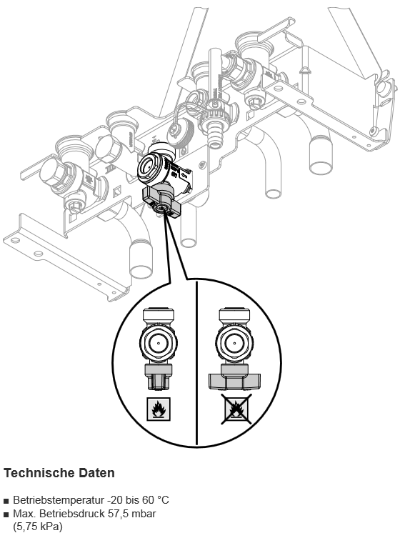 Bild von Gas-Eckhahn mit TAE