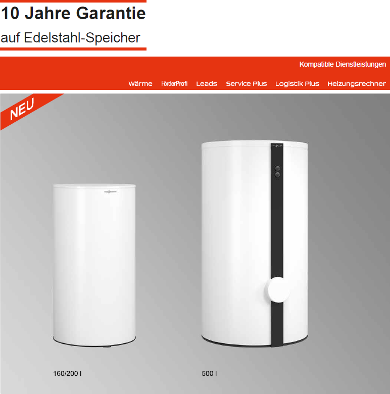 Bild für Kategorie Vitocell 300-V INOX 160-500 L Trinkwasserspeicher