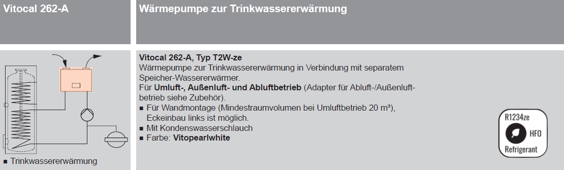 Wärmepumpe zur Trinkwassererwärmung in Verbindung mit separatem Speicher-Wassererwärmer
