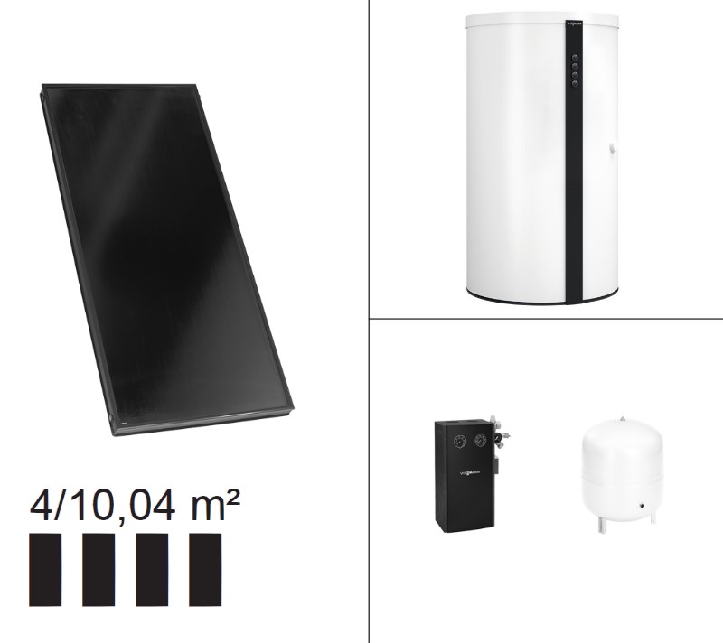 Bild von Paket Vitosol 200-FM, 4x SV2F, Vitocell 340-M 750 Liter mit Solarmodul