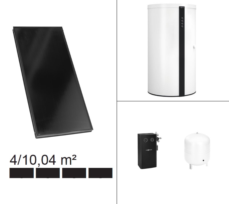 Bild von Paket Vitosol 200-FM, 4x SH2F, HU Vitocell 360-M 750 Liter mit Solarmodul