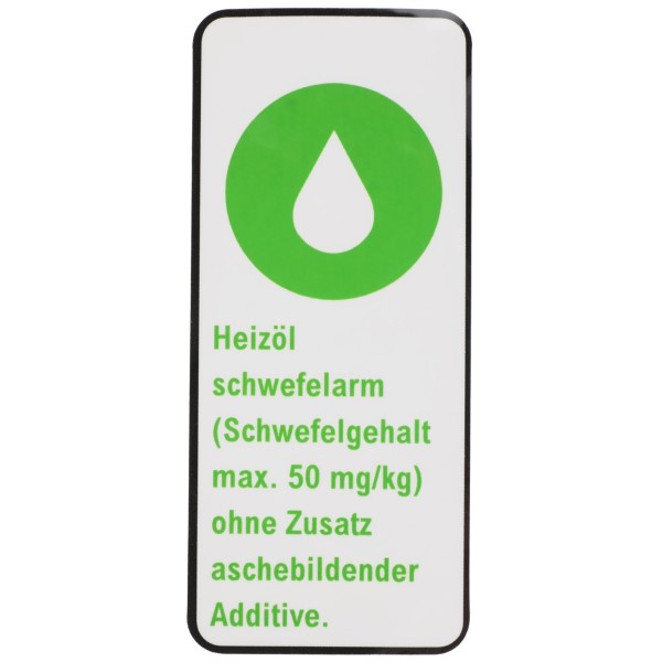 Bild von Hinweisschild Heizöl EL schwefelarm DE (<50ppm)