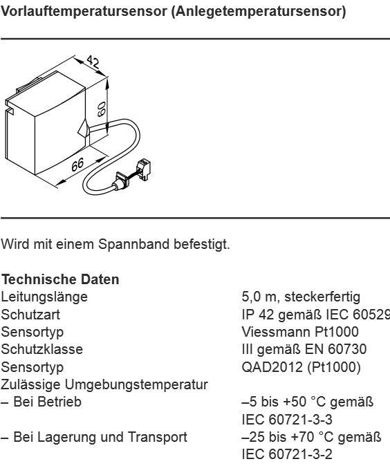 Bild von Anlegetemperatursensor für Heizkreis 1 Erweiterungssatz
