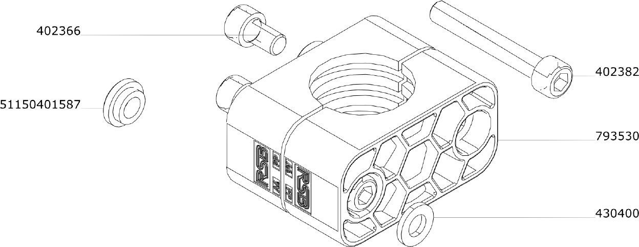 Rohrschellen-Set RAPR-428 mit Stufenbolzen für Weishaupt Wärmepumpe WWP LS Inneneinheit