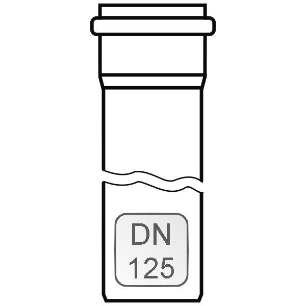 Bild von Abgasrohr PP DN 125 L=0,50 Meter