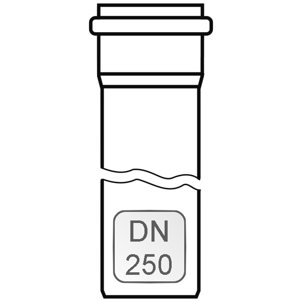 Bild von Abgasrohr PP DN 250 L=0,50 Meter