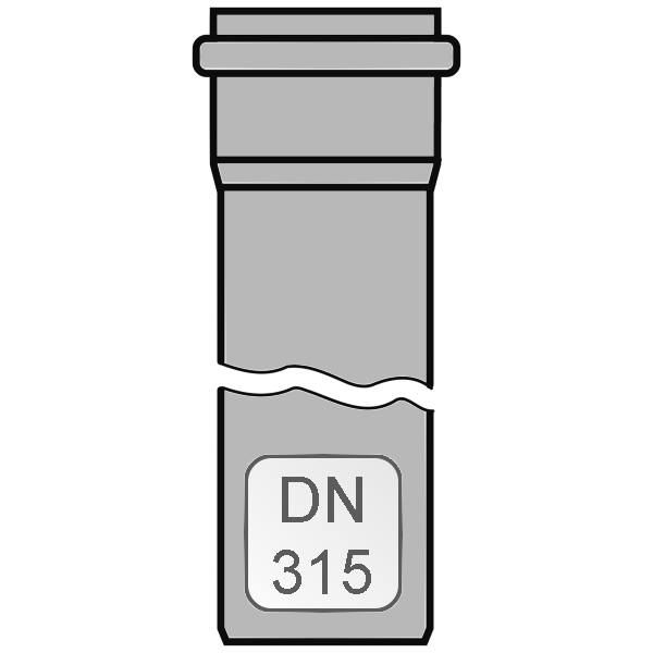 Bild von Abgasrohr PP DN 315 L=0,50 Meter