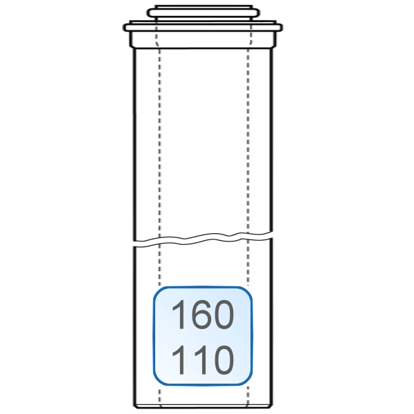 Bild von Zuluft-/Abgasrohr DN160/110 L=1,0 Meter weiss