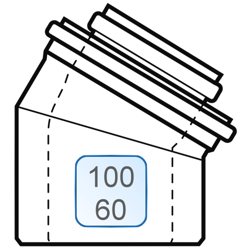 Bild von 15° Zuluft-/Abgasbogen DN100/60 Stahl/PP