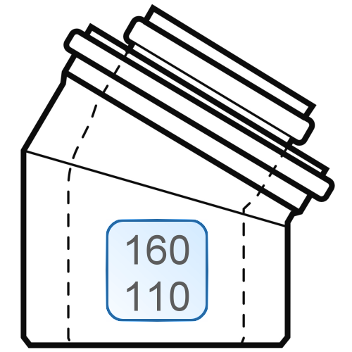Bild von 15° Zuluft-/Abgasbogen DN160/110 Stahl/PP