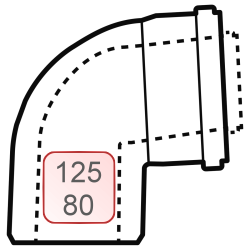 Bild von 87° Zuluft-/Abgasbogen DN125/80 PP/PP