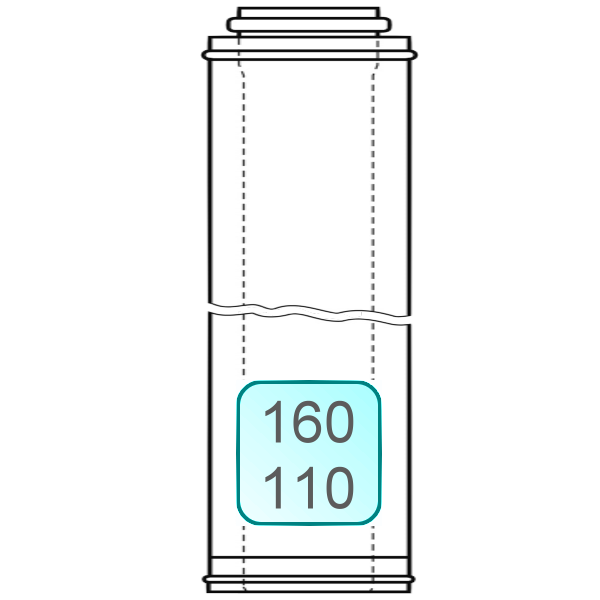 Bild von LAS-Rohr DN160/110 INOX/PP 1,0 Meter