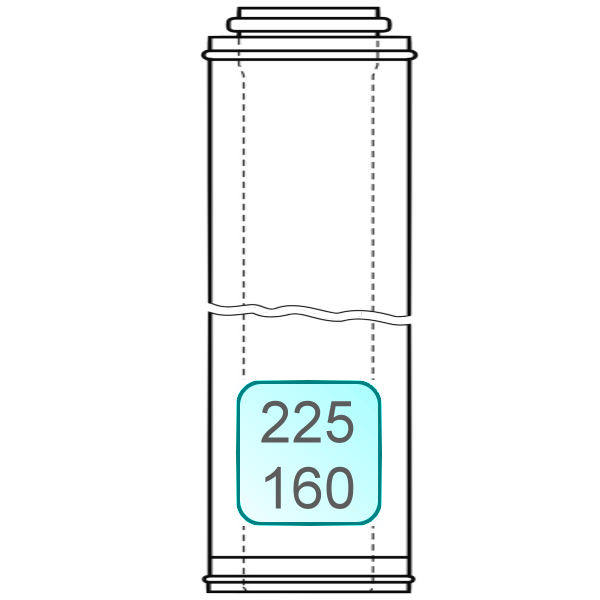 Bild von LAS-Rohr DN225/160 INOX/PP 1,0 Meter