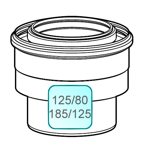 Bild von Aufweitung INOX/PP DN125/80 auf DN185/125 zentrisch