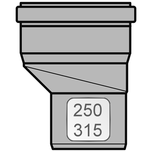 Bild von Aufweitung DN 250 > 315 PPs grau exzentrisch