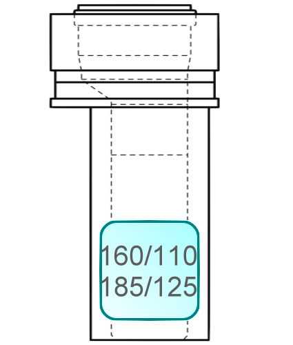 Bild von Aufweitung INOX/PP 160/110 auf 185/125 exzentrisch