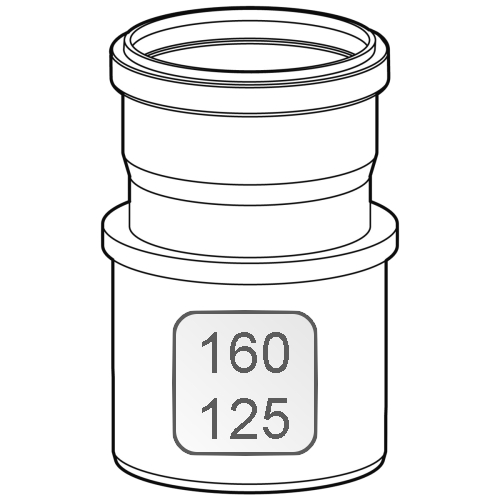 Bild von Reduktion PP zentrisch DN160 > DN125