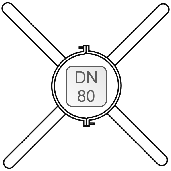 Bild von Abstandhalter PP DN80 für starres und flexibles Rohr