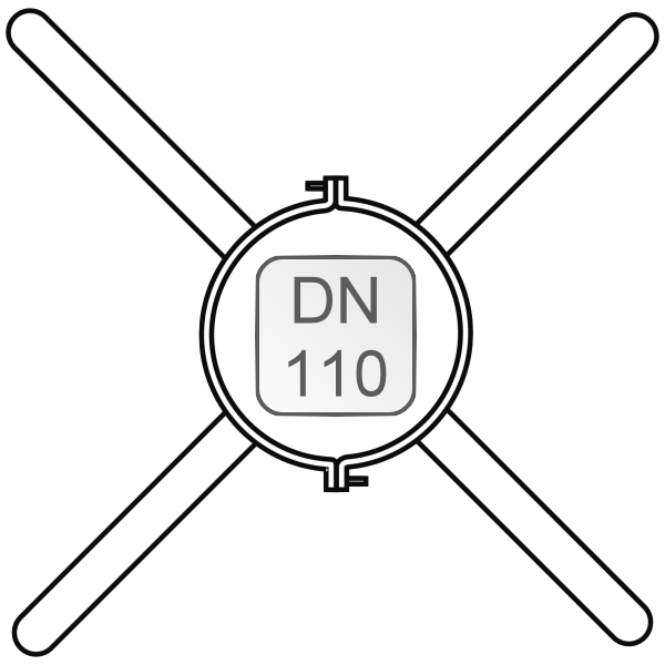 Bild von Abstandhalter PP DN110 für glattes und flexibles Rohr