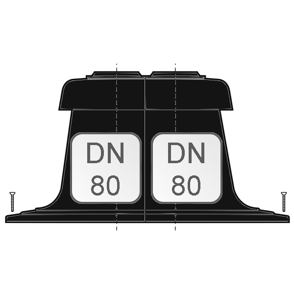 Bild von Doppelrohr-Schachtabdeckung 2 x DN 80 PE schwarz