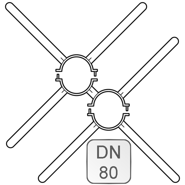 Bild von Doppelrohr-Abstandhalter-Set DN 80