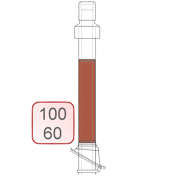 Bild von Überdachverlängerungs-Set rot 100/60 L=0,45m