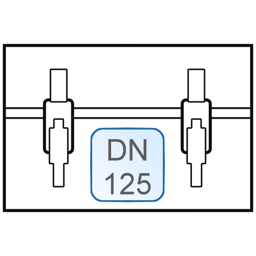 Bild von Spannblech Stahl weiss DN125 L=0,2 m