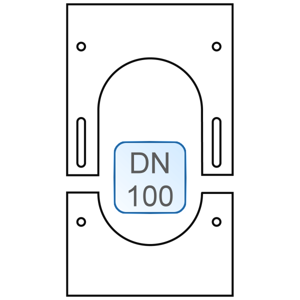 Bild von Universal-Mauerblende Stahl weiß DN100