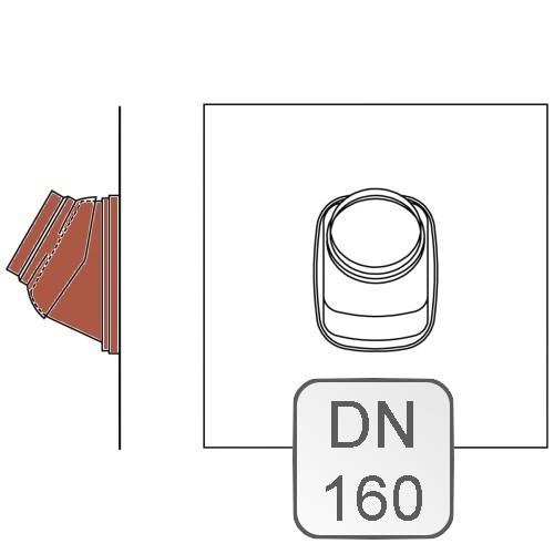 Bild von Universal-Dachziegel Blei rot DN160 25°-45°