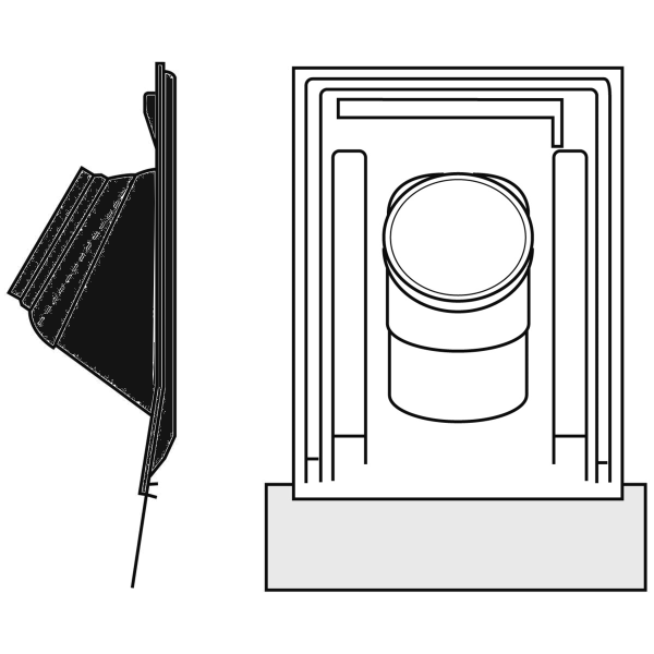 Bild von Dachziegel Kunststoff schwarz DN185 25°-45°