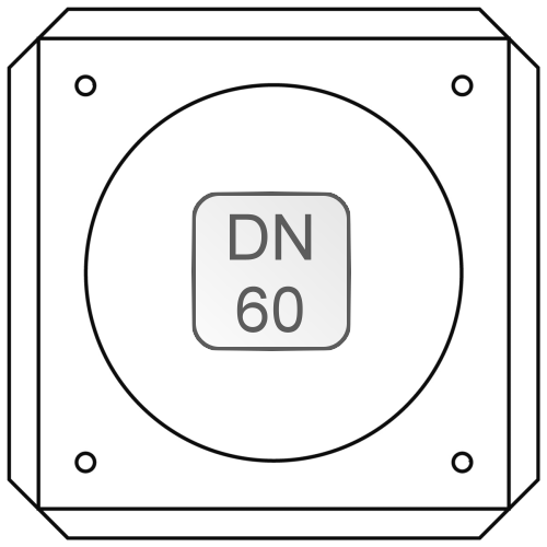 Bild von Mauerblende weiß DN60 mit Befestigungsset