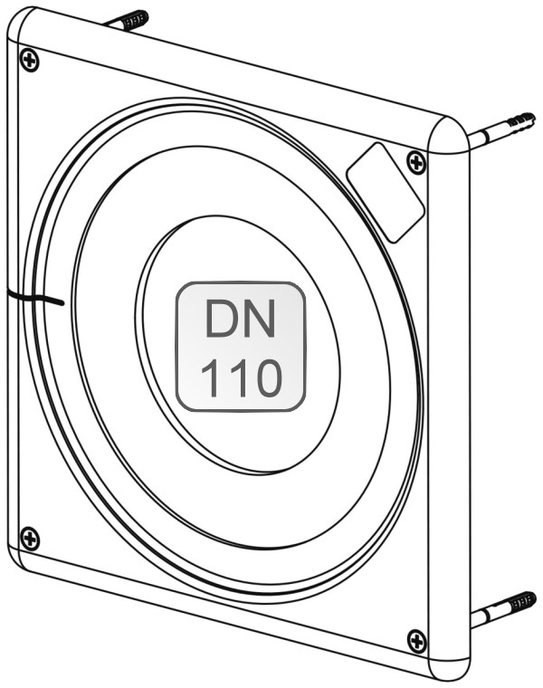 Bild von Mauerblende weiß DN110 mit Dichtung und Befestigungs-Set