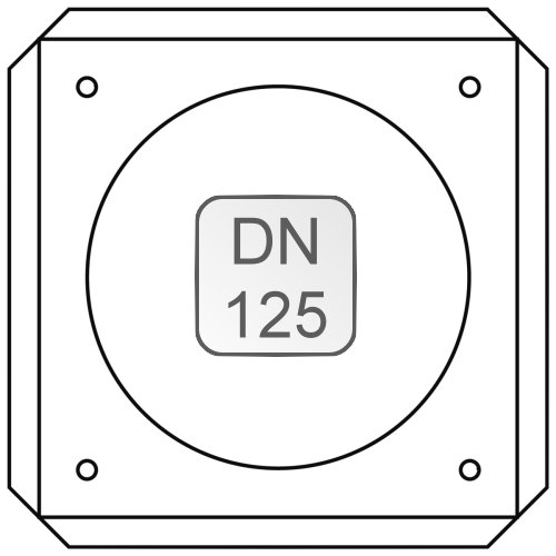 Bild von Mauerblende weiß DN125 mit Dichtung und Befestigungs-Set