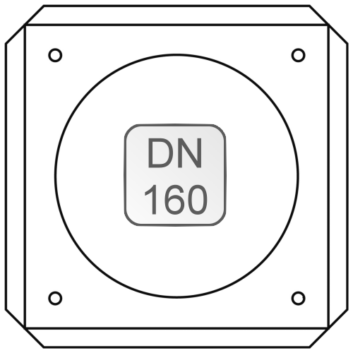 Bild von Mauerblende weiß DN160 mit Dichtung und Befestigungs-Set