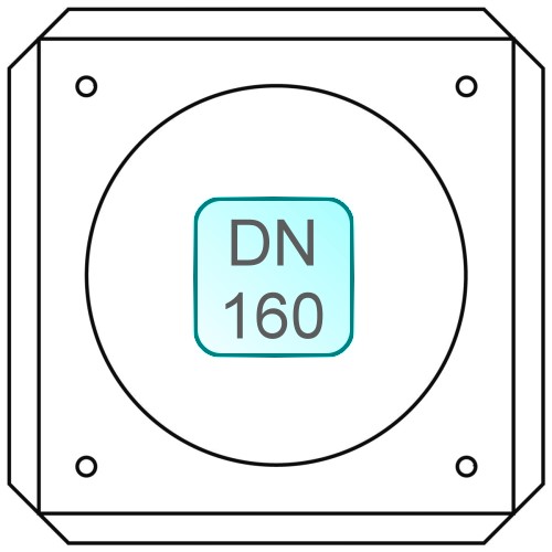 Bild von Mauerblende INOX DN160