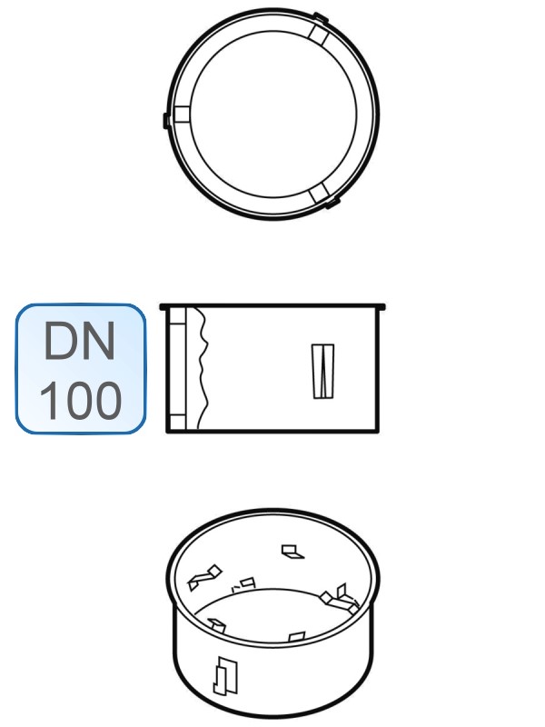 Bild von Wandfutter Stahl weiß DN100 L=240 mm