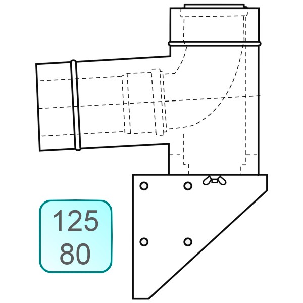 Bild von Außenwandkonsole INOX/PP DN125/80