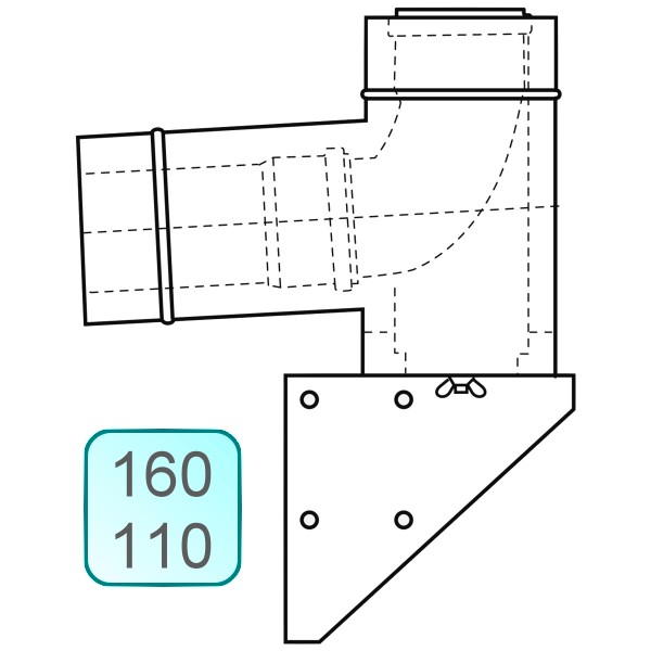 Bild von Außenwandkonsole INOX/PP DN160/110