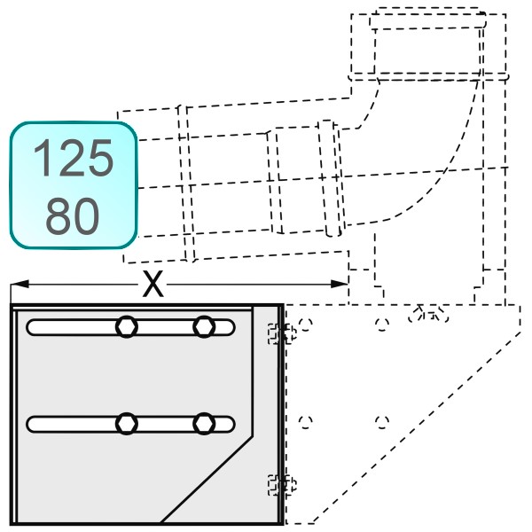 Bild von Verlängerung Wandkonsole INOX DN125 um 247-334 mm