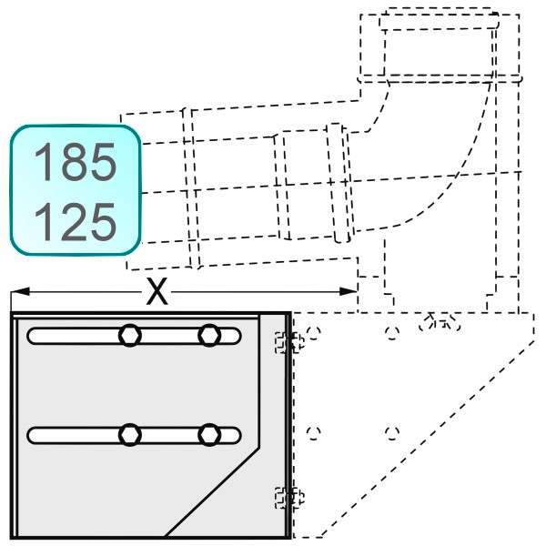 Bild von Verlängerung Wandkonsole INOX DN185 um 303-393 mm