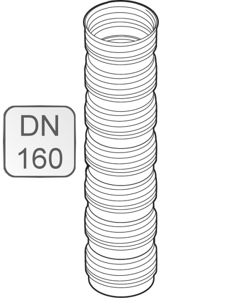 Bild von Flexrohr DN 160 0,94 Meter mit 8 Muffen