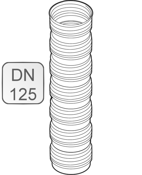 Bild von Flexrohr DN 125 1,0 Meter mit 7 Muffen